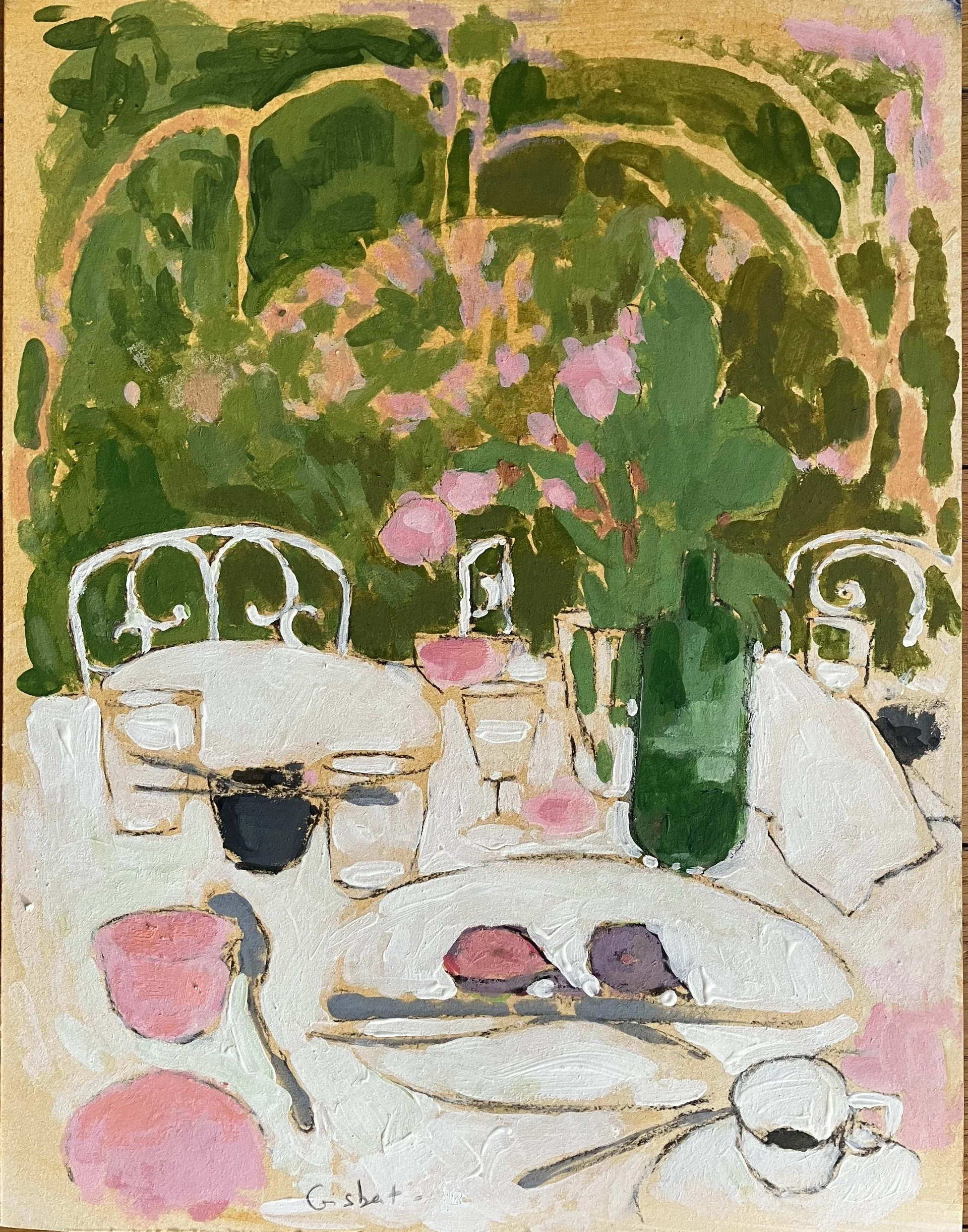 Etude aux figues 2.40X30.  Pastel gras sur carton. vendu. 
