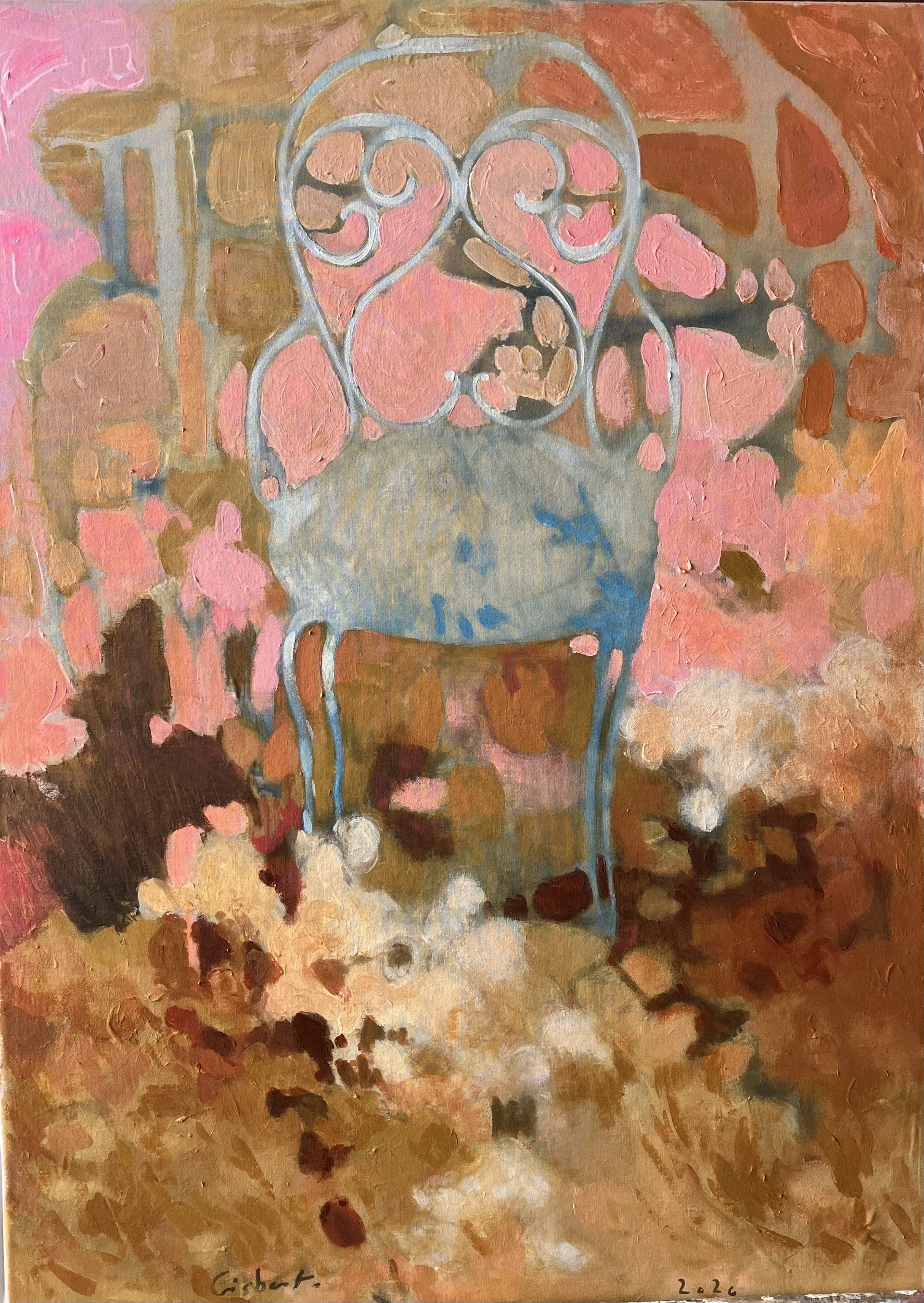 Souvenir d'une chaise. 70X50. Acrylique sur toile.