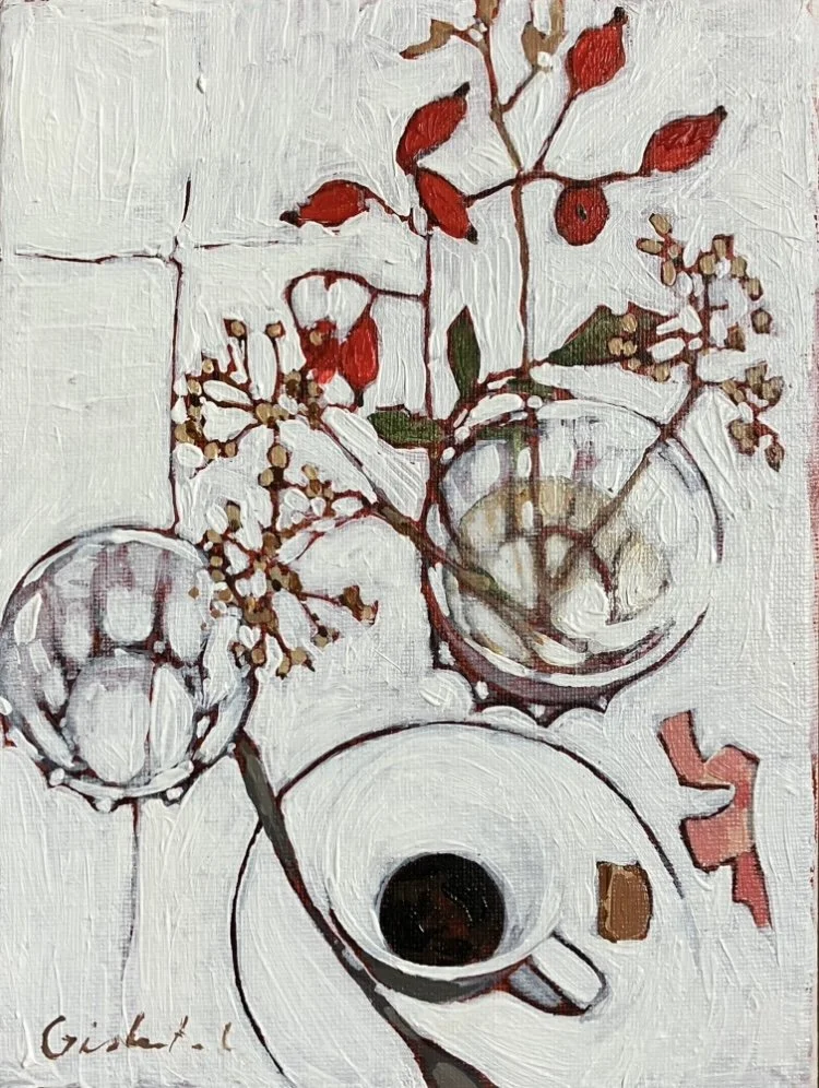 Cynorhodons - Acrylique sur toile - 24x18 - vendu