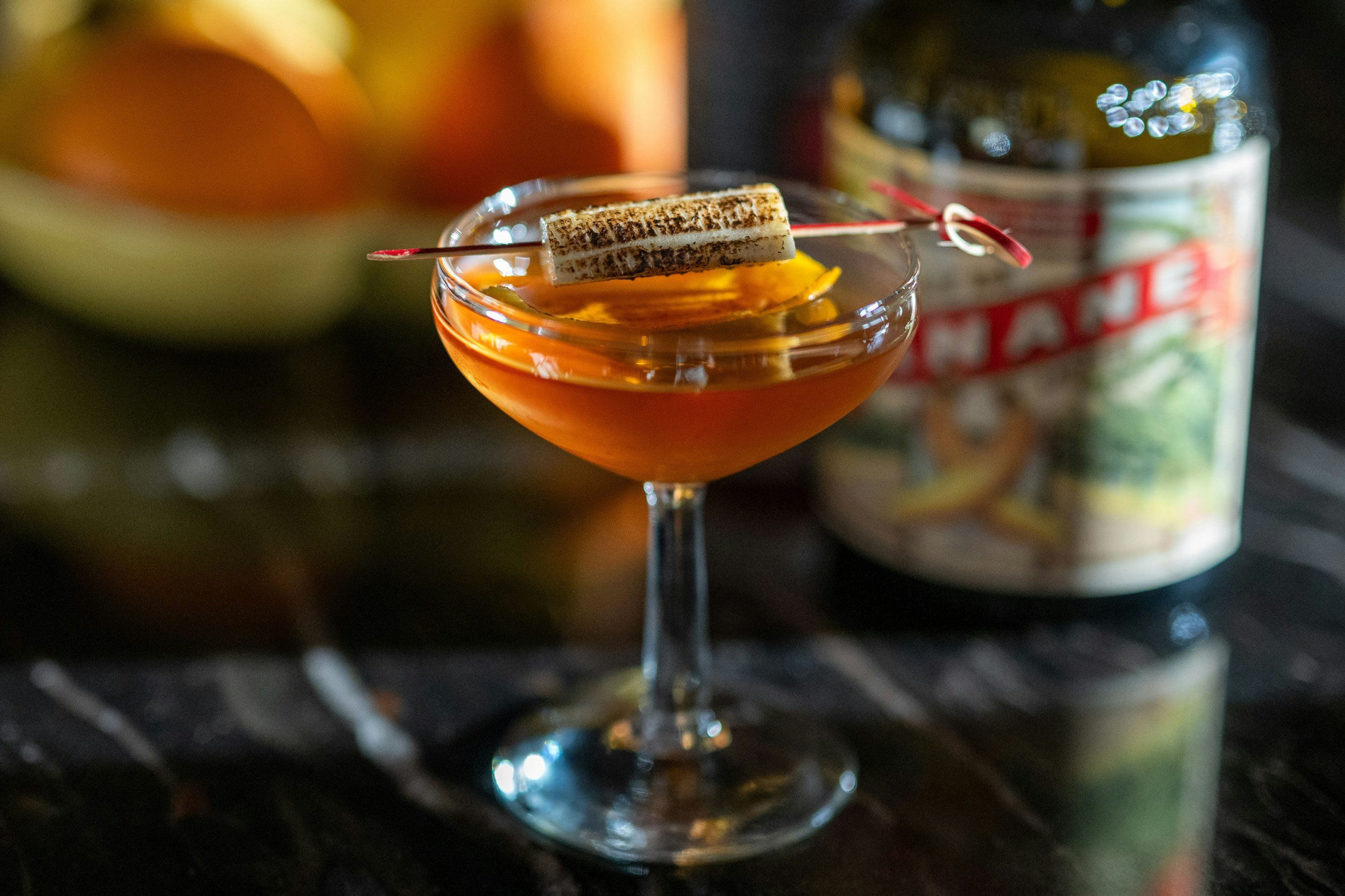 Whiskey cocktail in a glass