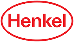 Henkel logo in red text inside an oval outline.