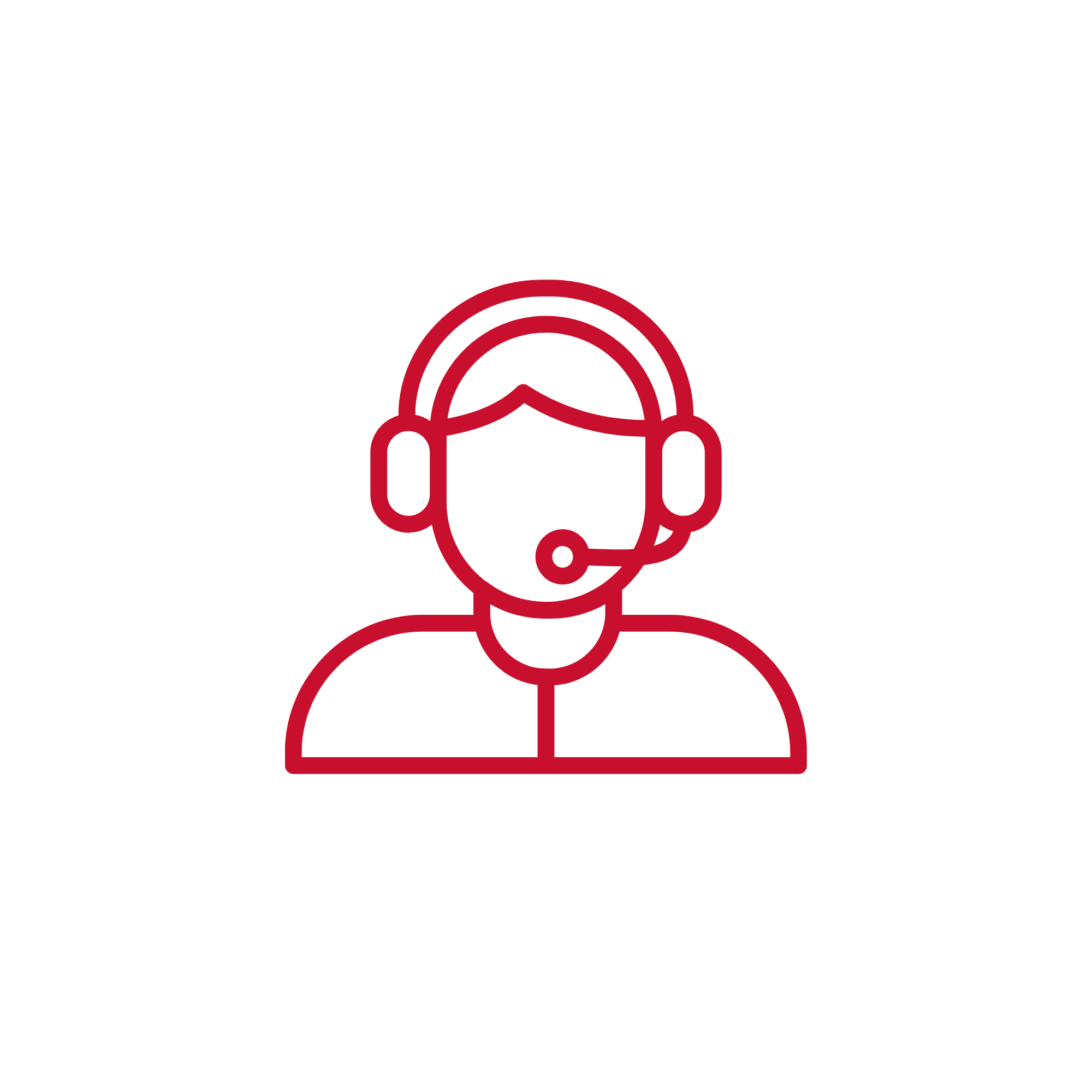 A line art illustration of a person with headphones, connected to a rainbow. The person has a simple bald head and a smiling face.