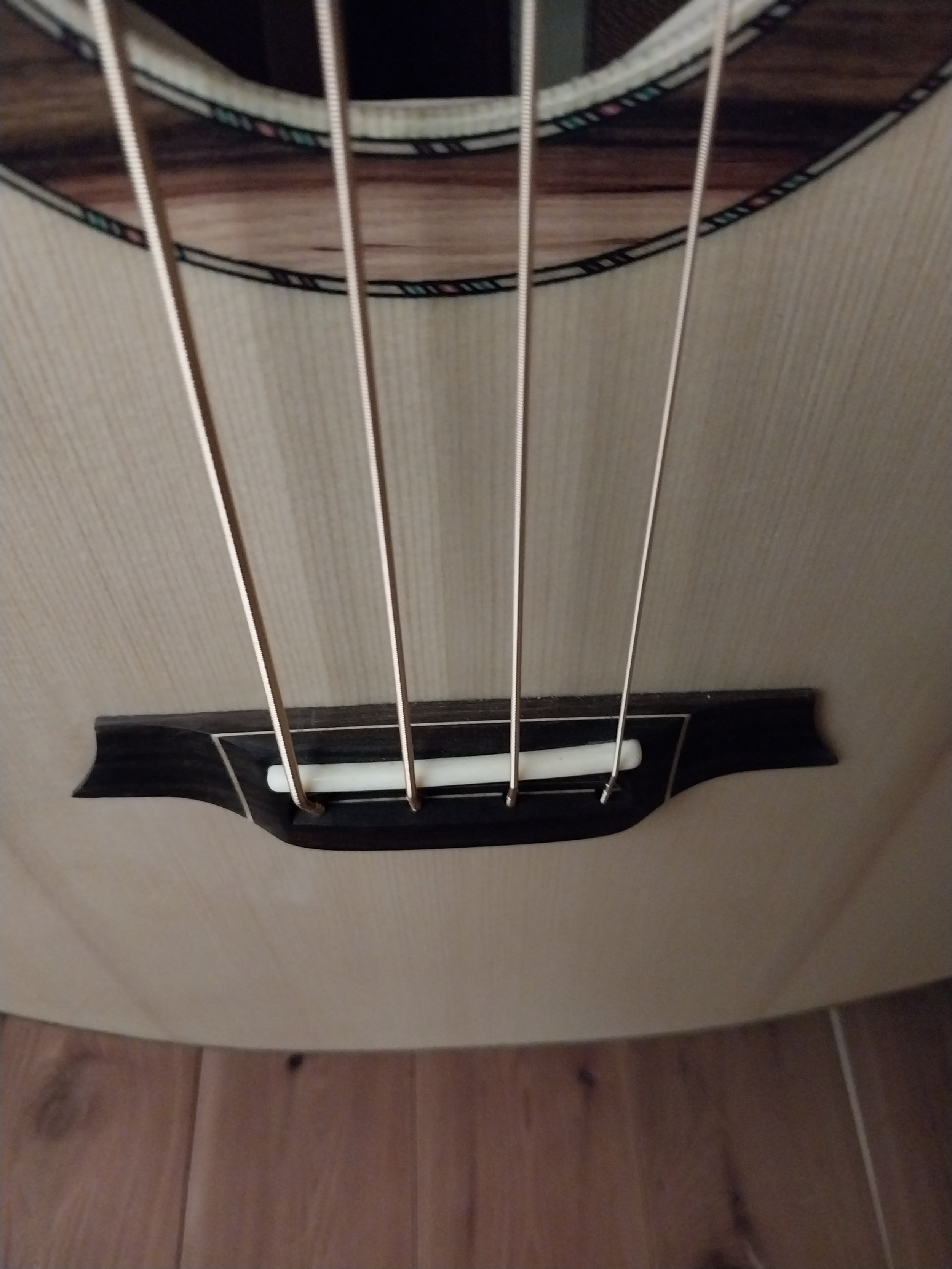Acoustic Bass Pin less bridge detail