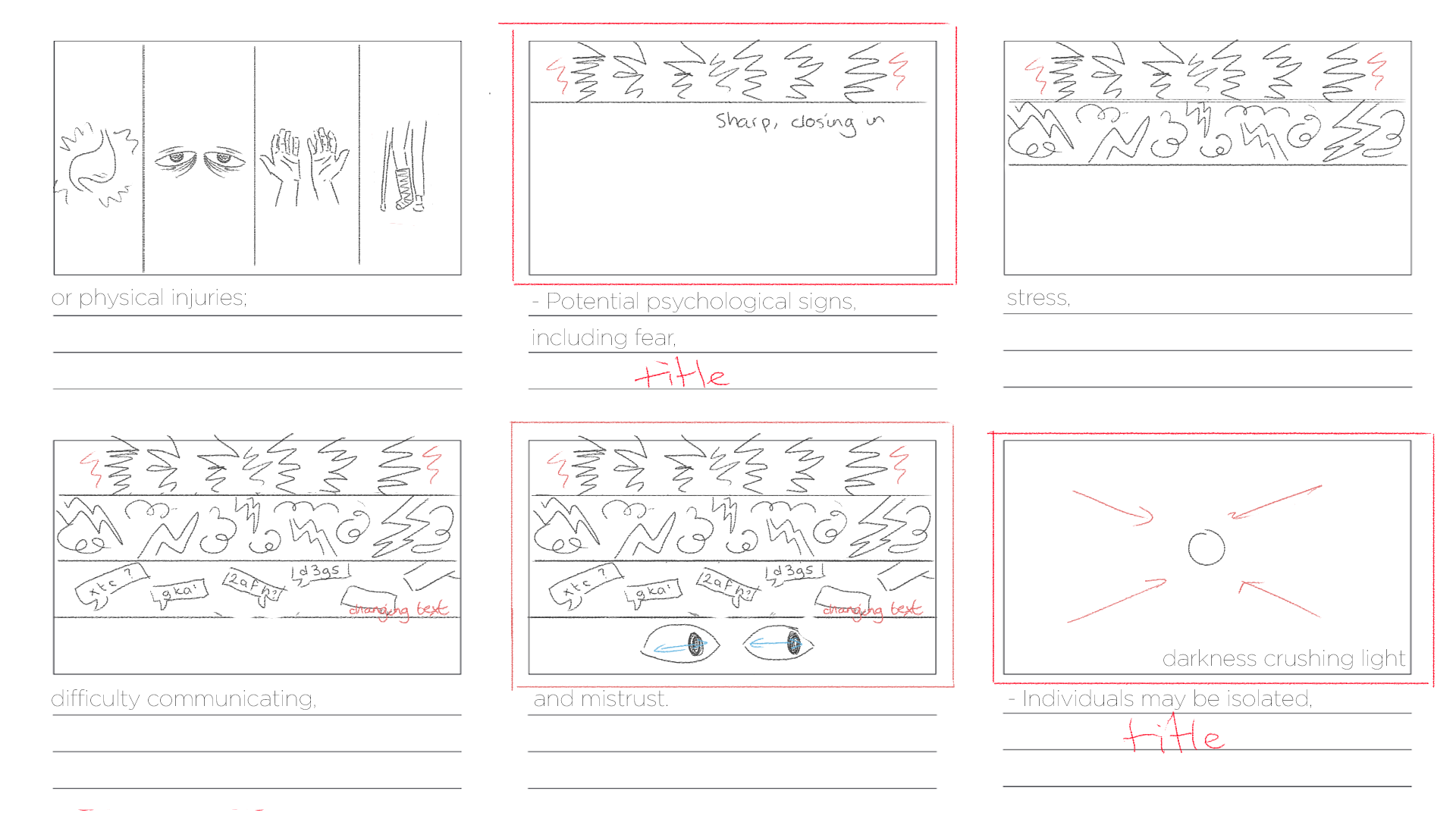a storyboard page