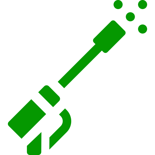 Green stylized microscope with bubbles