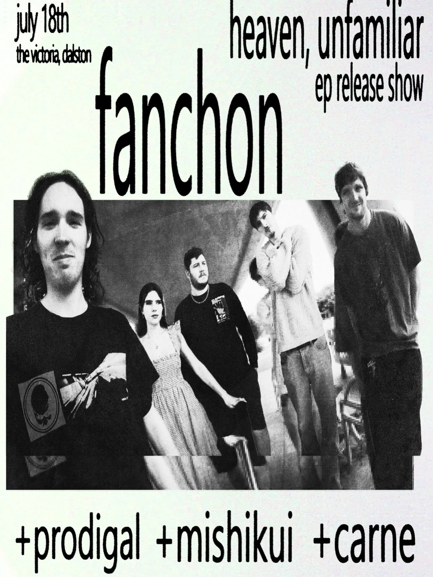 @xfanchonx release party on 18th July at The Vic in Dalston to celebrate their new EP heaven, unfamiliar! Be there! With extra @carnetheband_ goodness!