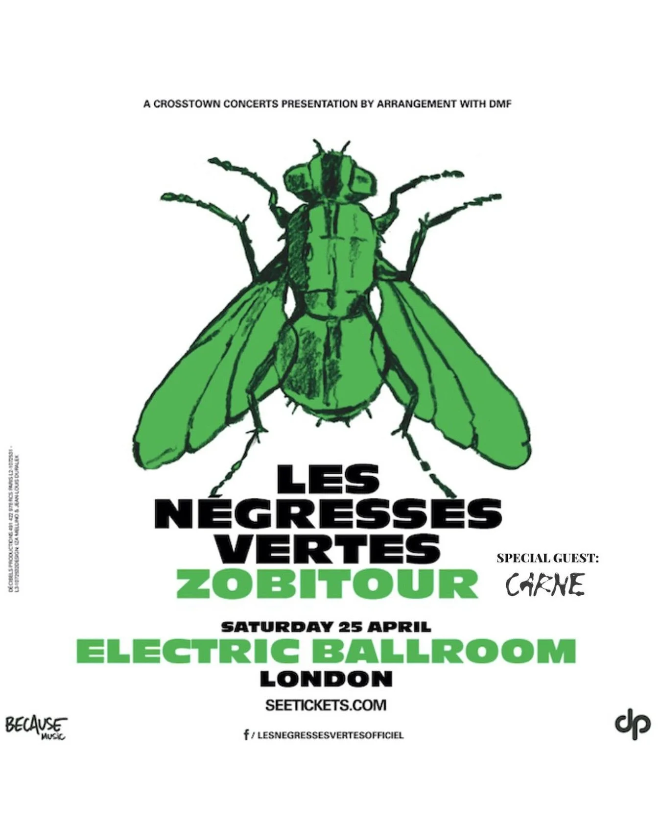 @carnetheband_ playing @electricballroomcamden this Saturday supporting the legends @lesnegressesvertes 
Incredible!!