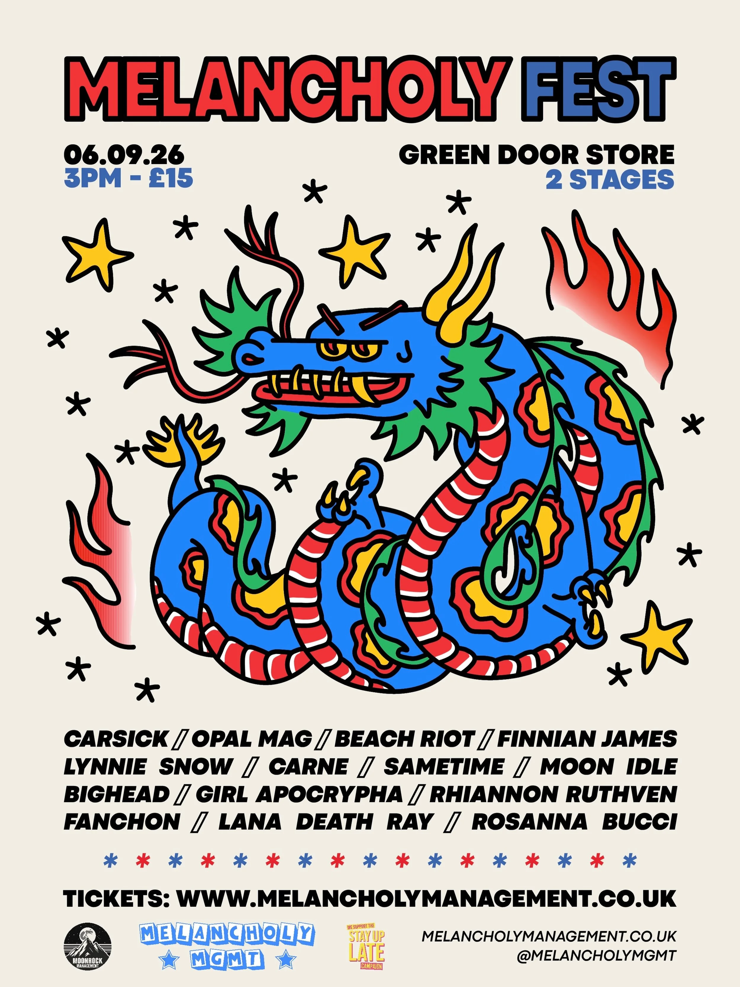 Here it is! The full lineup for Melancholy Fest Brighton 2026!

See you on 6th September! General sale is now open so go grab a ticket before they&rsquo;re all gone! Link in bio

Thanks to my brother @h69ts for the sick poster design!