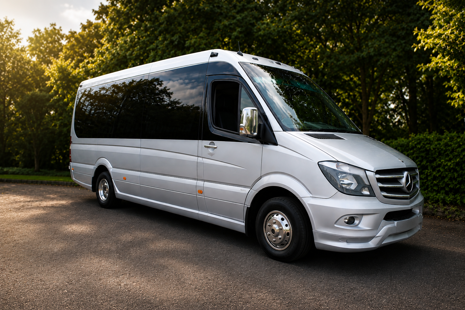 Private hire minibus operated by CJJ Coaches