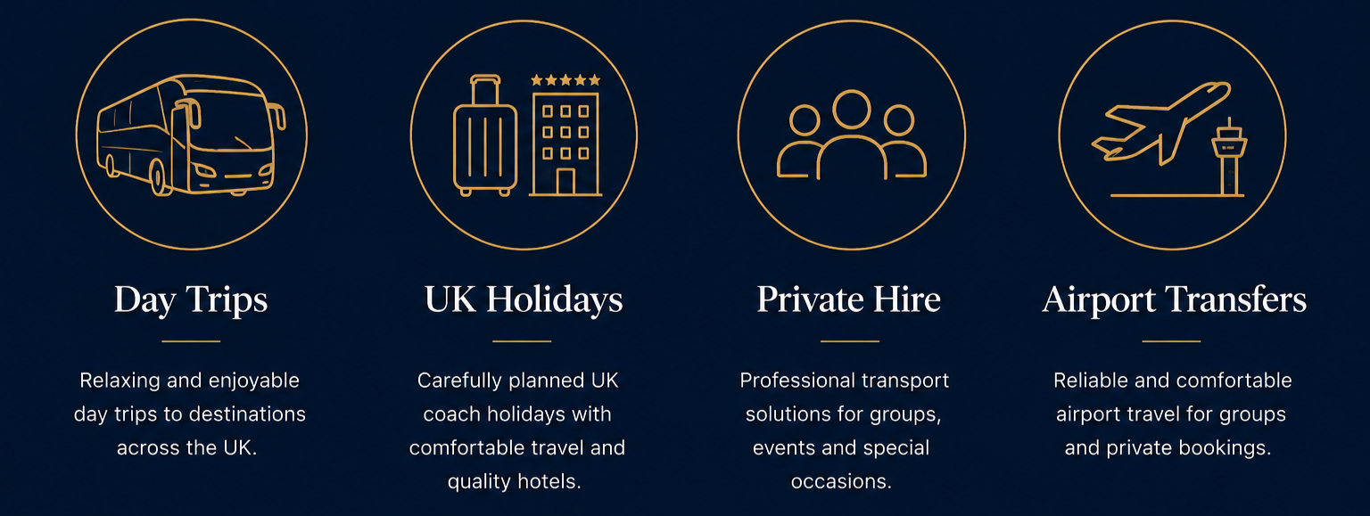 CJJ Coaches executive coach on UK holiday tour