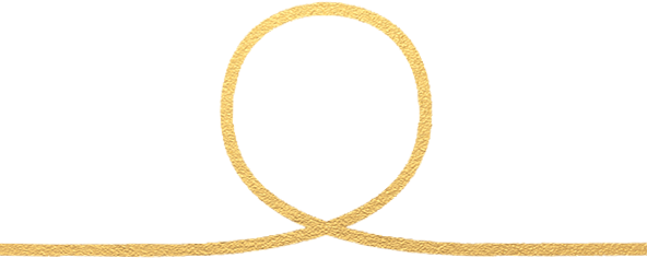 Goldene Schnur in der Form einer Schleife auf schwarzem Hintergrund.