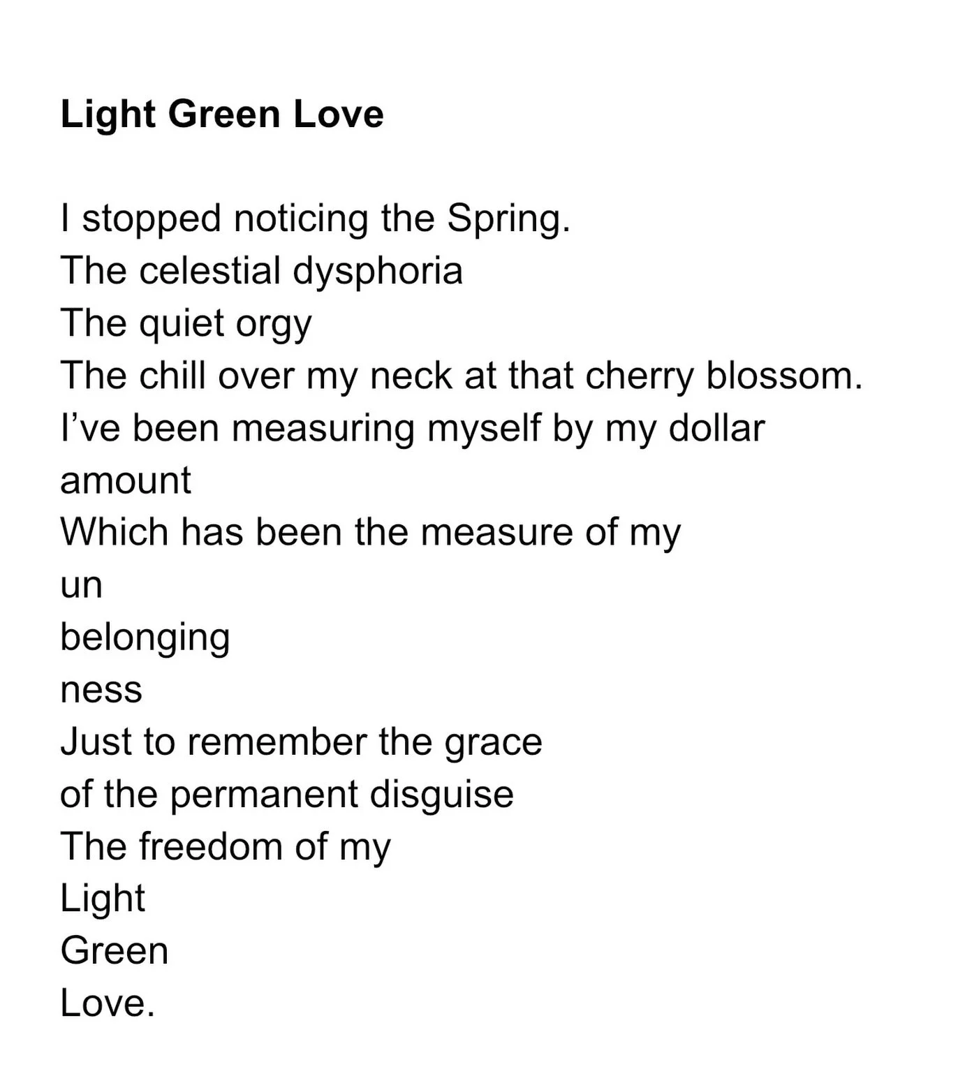 Sometimes I write poems.
