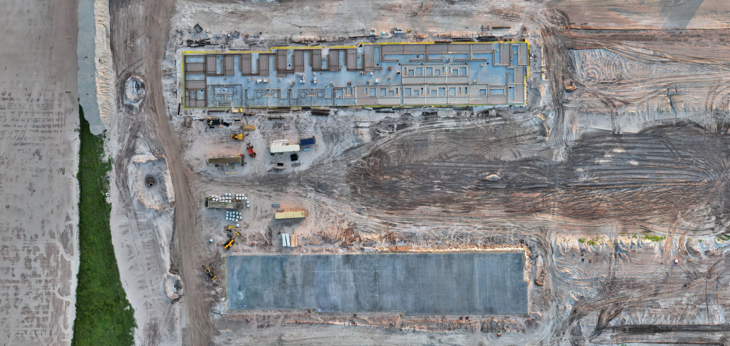 2D orthomosaic drone map of a 71-acre construction site in Tampa Bay Florida captured by RARI Drones using DroneDeploy with RTK accuracy