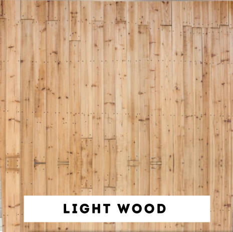 Close-up of light wooden paneling with a label reading 'Light Wood' at the bottom.