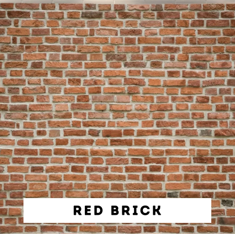 Close-up of a red brick wall with the text 'Red Brick' at the bottom.