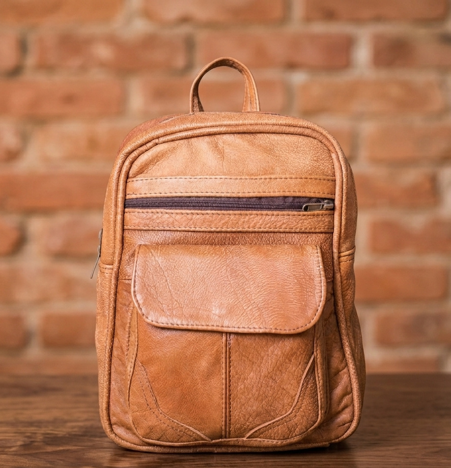 Buffalo leather backpack