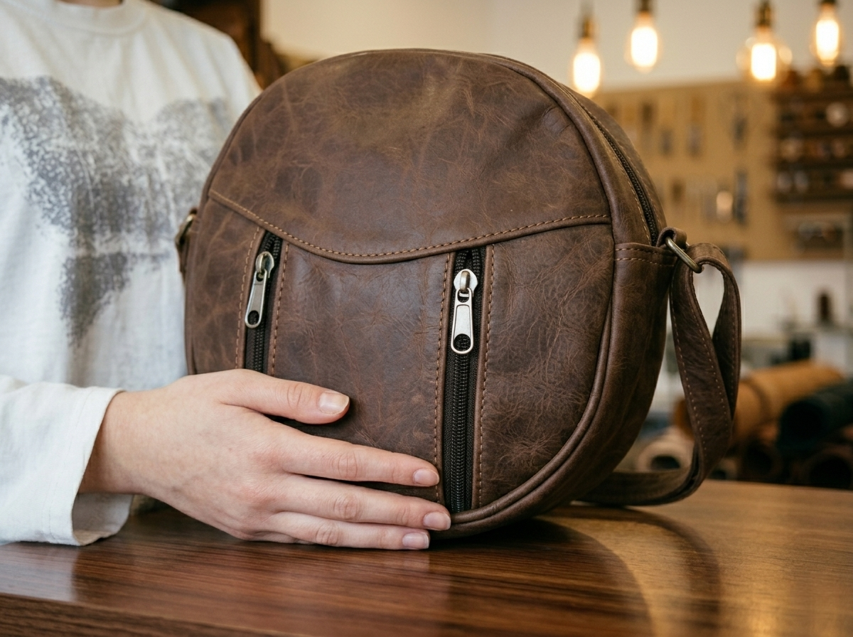 Full-grain buffalo leather bag