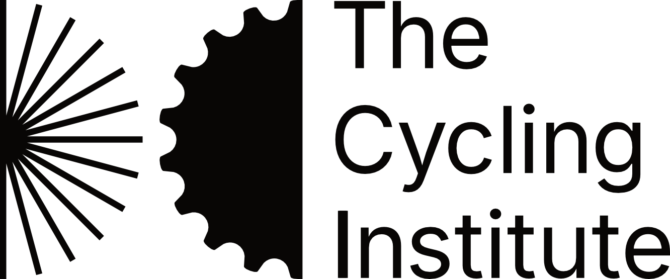 The Cycling Institute Logo - an abstract illustration of a wheel and a cog