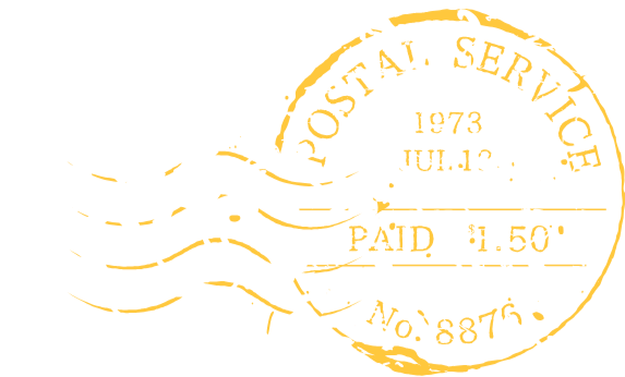 A close-up of a vintage postmark stamp with the text 'U.S. POSTAL SERVICE', the date '1973 JUL.13', and a postage paid amount of '$1.50'.
