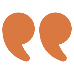 Brown quotation marks on a white background