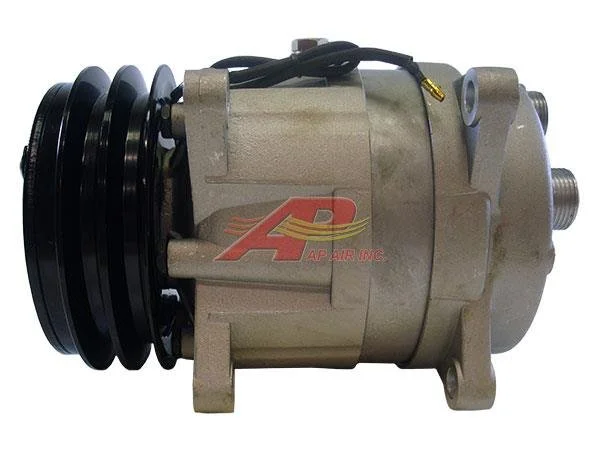 Item # 502-007  -  New V5 Compressor - Ear Mount, 2 Groove Clutch, Horizontal Tube O-Ring, 12 Volt