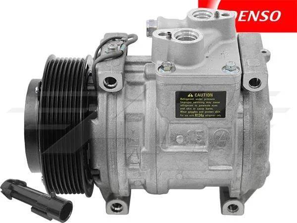 Item # 503-1216  -  OE Denso Compressor 10PA15C - 124.5mm, 8 Groove Clutch, 12V with Manifold