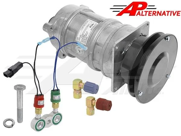 Item # 500-0752  -   New Heavy Duty Aluminum A6 Replacement Compressor with Hi & Lo Pressure Update Kit