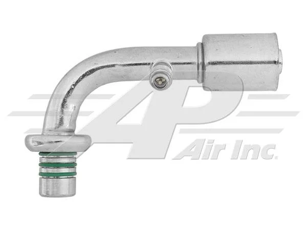 Item # 461-0143 -  90° #10 Male Springlock with R12 Port for Reduced Diameter Hose