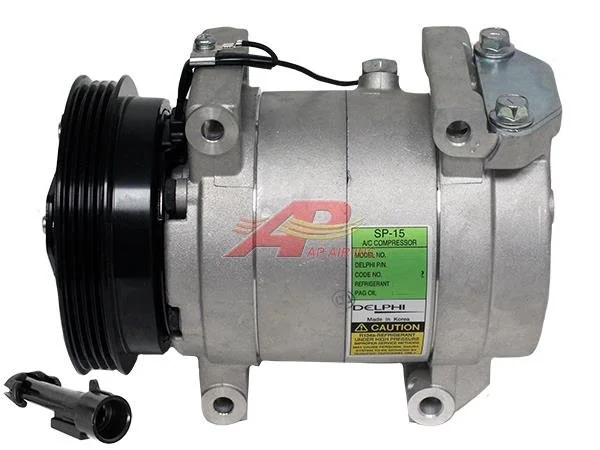 Item # 508-826  -  OE Delphi Compressor SP15 - 125mm, 4 Groove Clutch, 12V