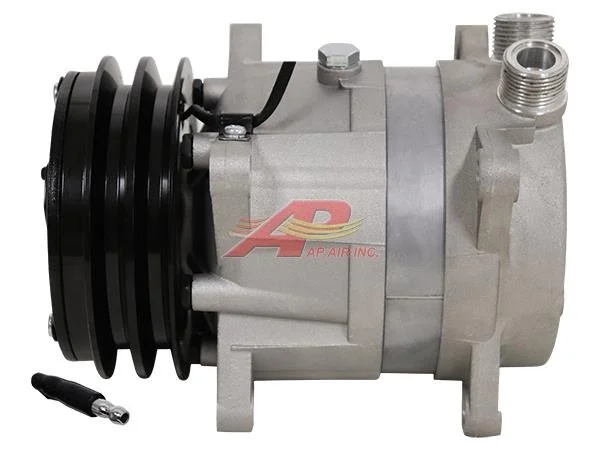 Item # 502-008  -  New V5 Compressor - Ear Mount, 2 Groove Clutch, Vertical Tube O-Ring, 12 Volt