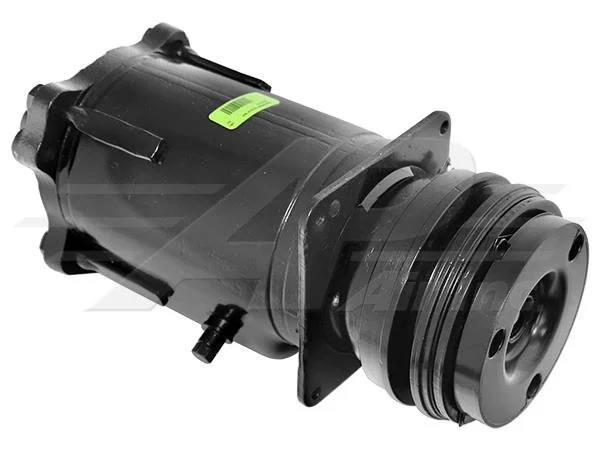 Item # 500-004 -   Reman 12 Volt 2 o'clock 5" CL Hi Pressure Compressor, with Pressure Relief Valve