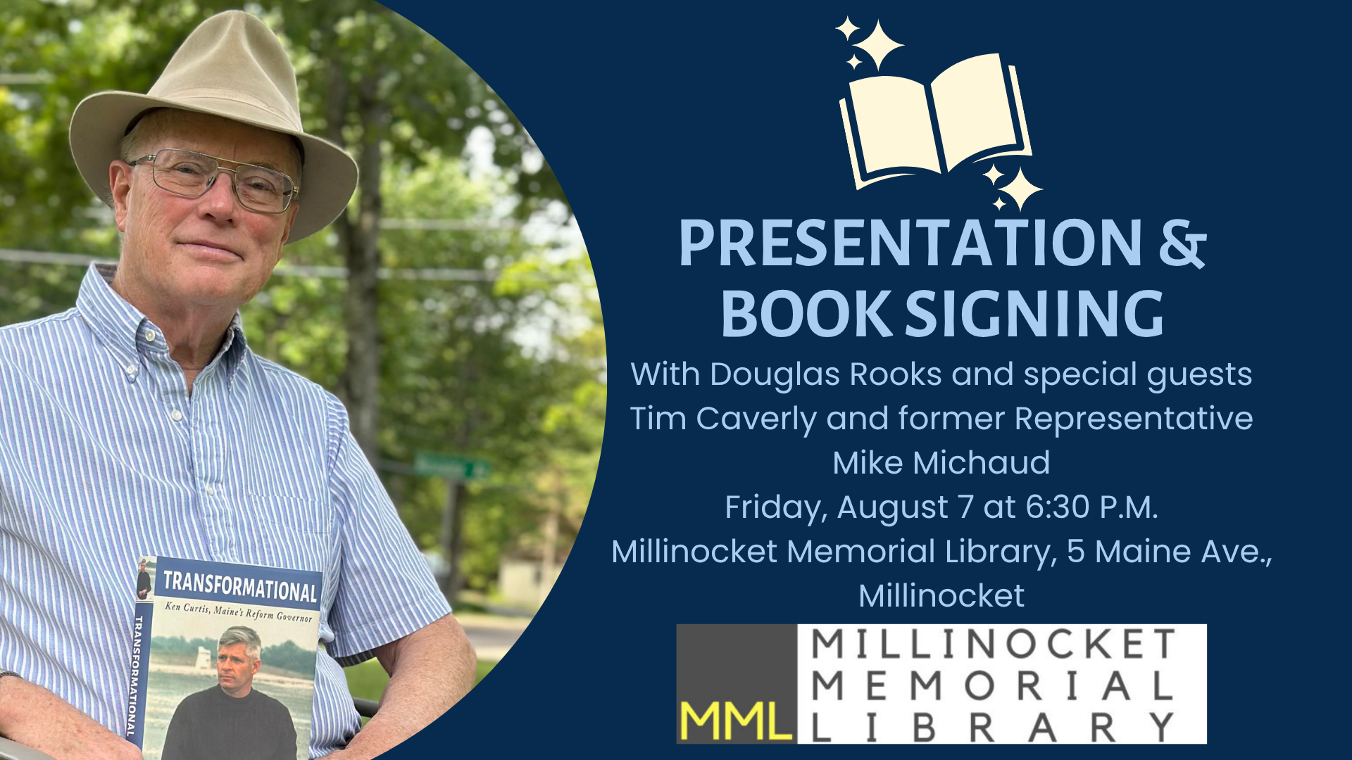 Maine’s public lands presentation and book signing with Douglas Rooks, Tim Caverly, and Mike Michaud