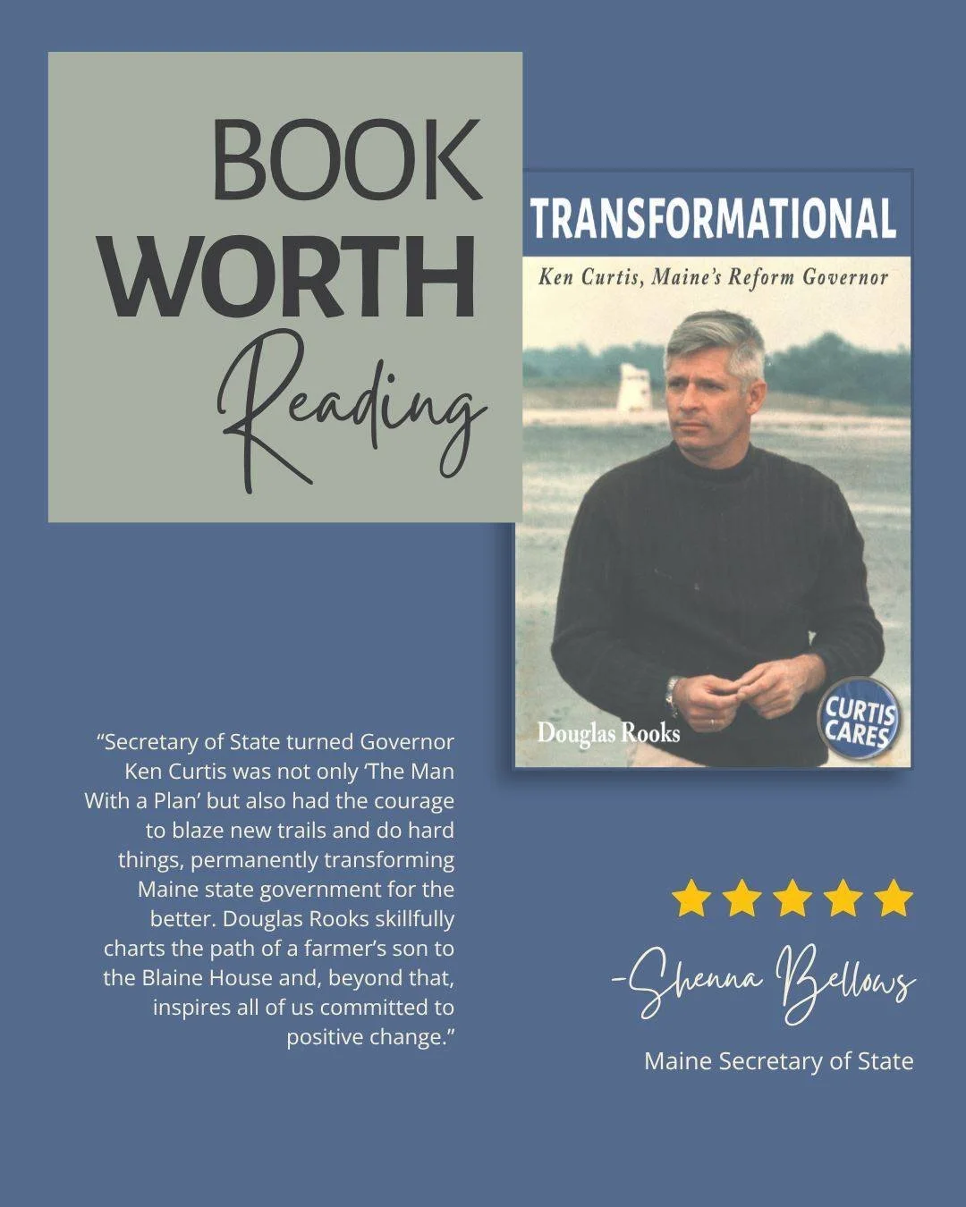 Looking for a new Maine book to read this summer? Don't take my word for it! Read this review from Maine Secretary of State, @shennabellows: "Secretary of State turned Governor Ken Curtis was not only 'The Man With a Plan' but also had the coura