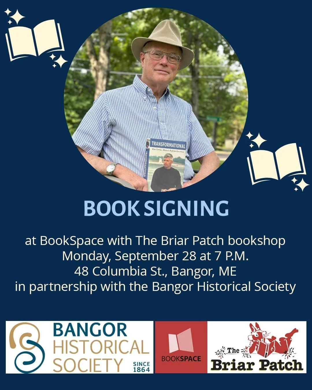 📆 Mark your calendars! After my @wabitv5 Book Club visit on Thursday, 9/24, join me at @bookspacebangor on Monday, 9/28 at 7 PM for a reading and signing in conjunction with the lovely folks at the @bangorhistoricalsociety and the @briarpatchbooks. 