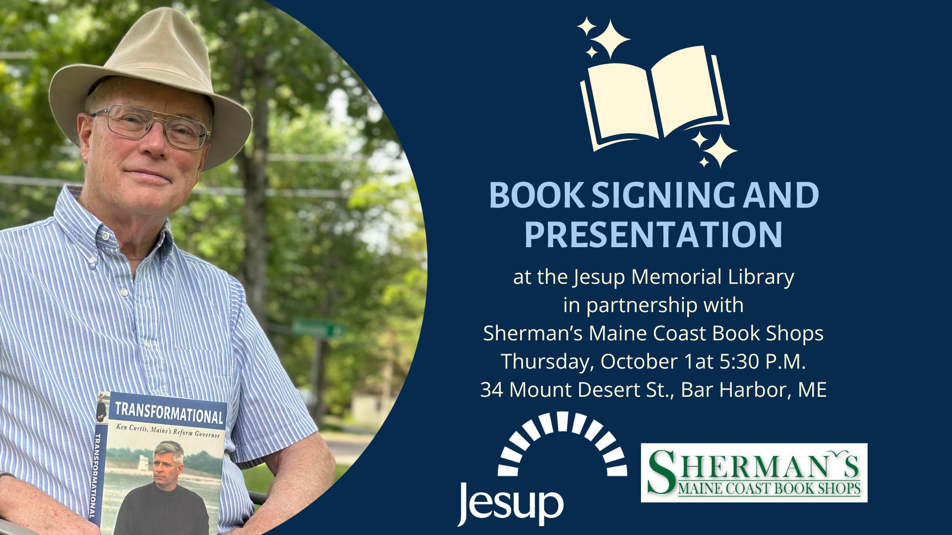 Douglas Rooks at the Jesup Library, Bar Harbor