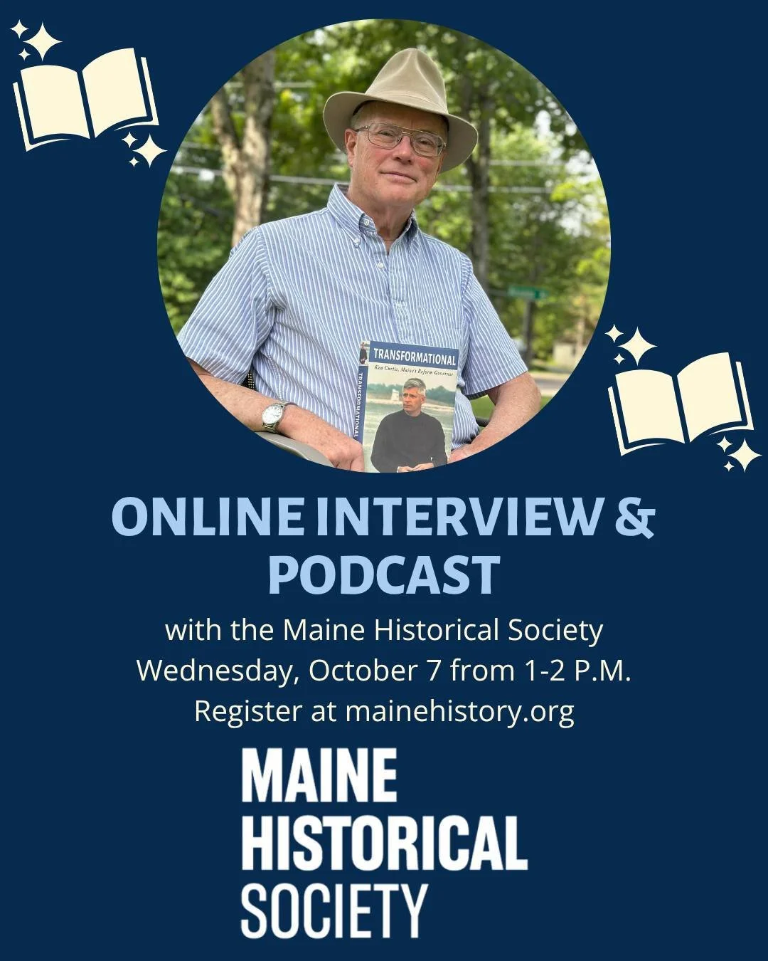 Log on tomorrow to watch or listen to me on the @mainehistory podcast from 1-2 PM! Register online via my events page on my website.

#MaineAuthor #DouglasRooksWrites #GovernorKenCurtis #MaineHistory #MaineHistoricalSociety