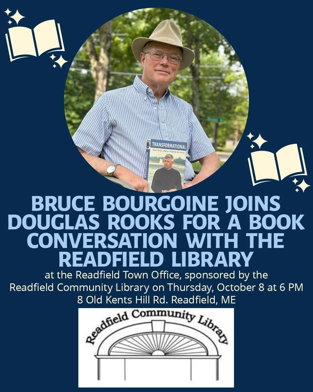 Join me tonight with Bruce Bourgoine and the @readfieldcommunitylibrary to be held at the Readfield Town Office at 6 PM for conversation and Q &amp; A. Bruce is the former production manager at the Kennebec Journal and a wonderful speaker.
Thank you 