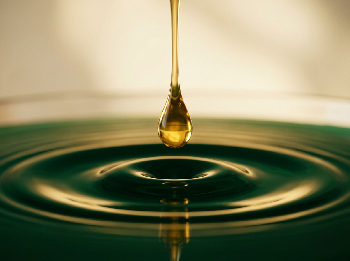 Macro Golden Ripple on Emerald
