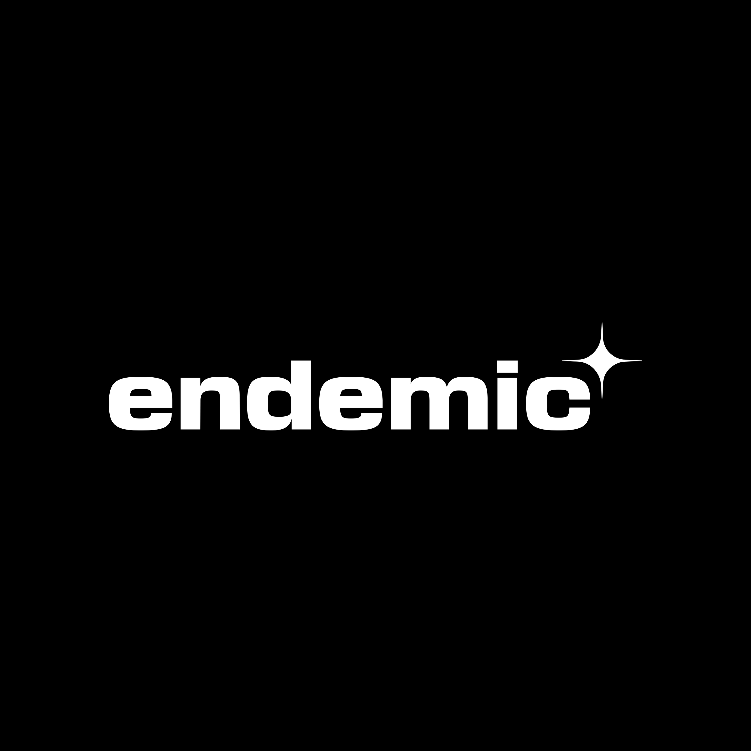 Black background with white text that reads 'endorsement' and a small white sparkle symbol.