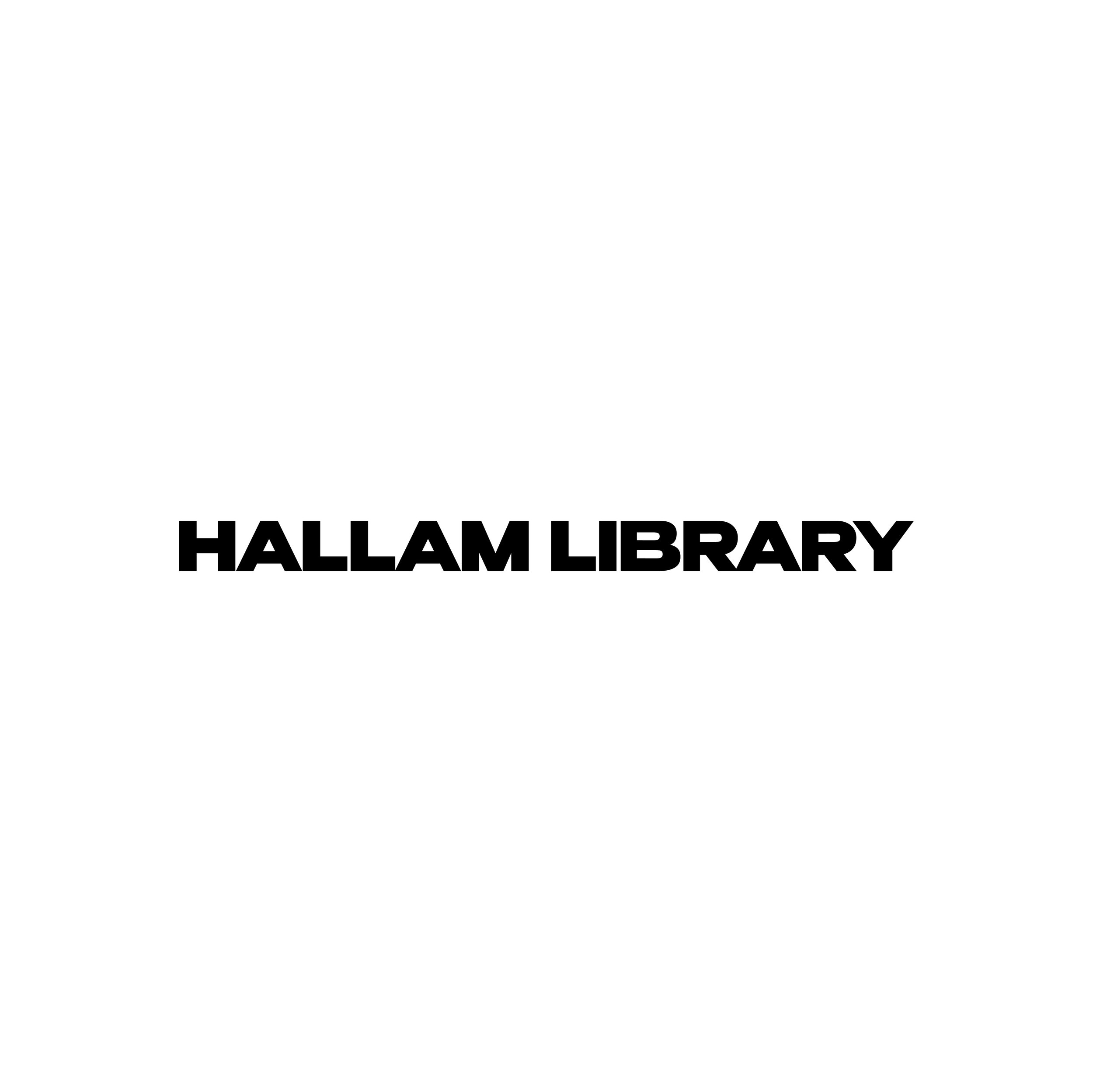 Text reading 'HALLAM LIBRARY' in bold, black letters on a white background.
