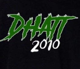 Green 'DHAT' text with 2010 below on black background.
