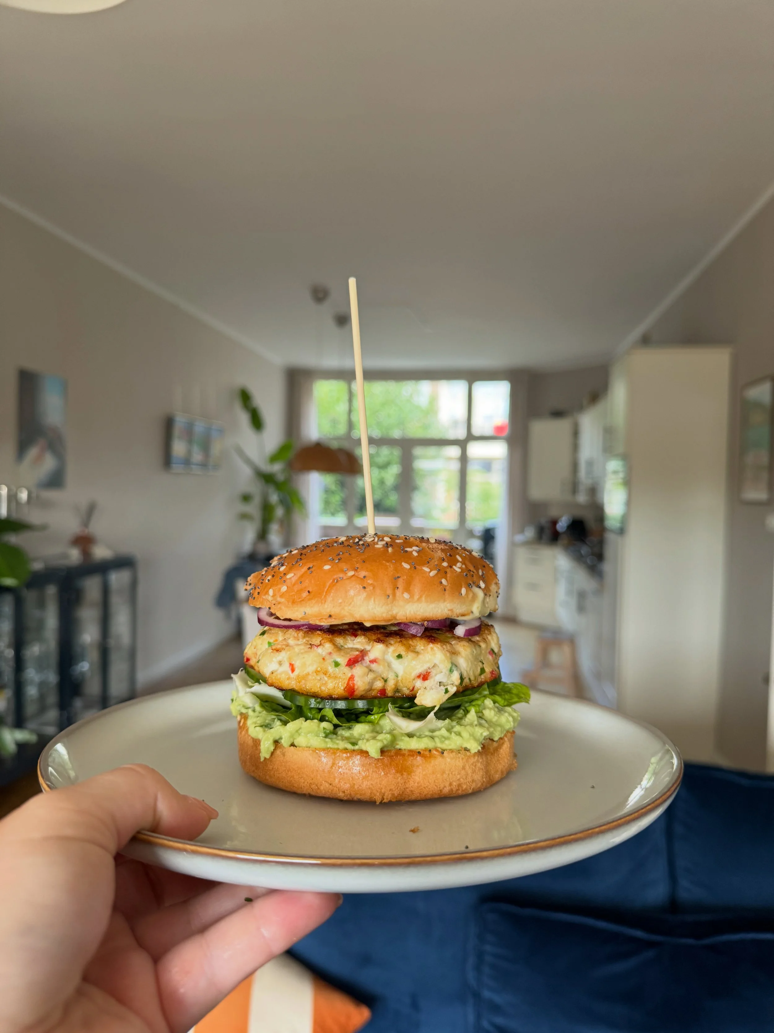 Visburger met mierikswortel 