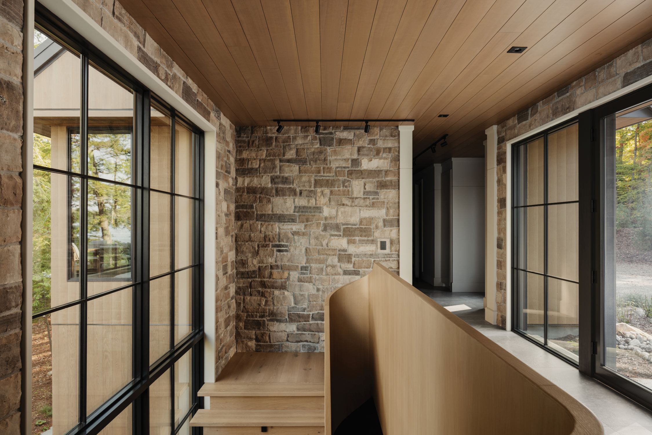 jo/ross design inc. architectural designer muskoka carrying place stairwell