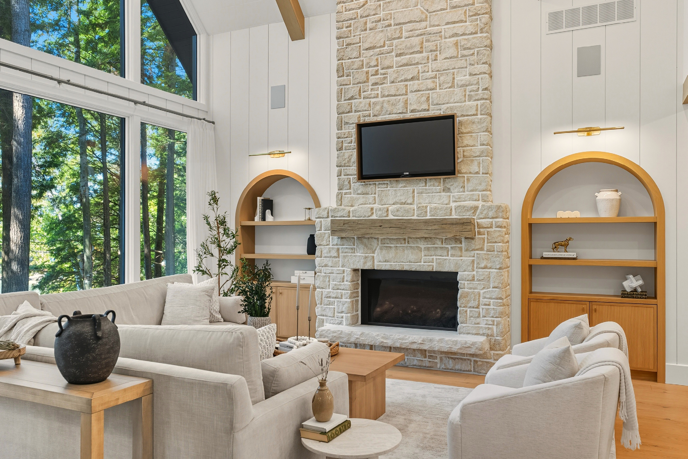 jo/ross design inc. architectural designer muskoka pine point living room