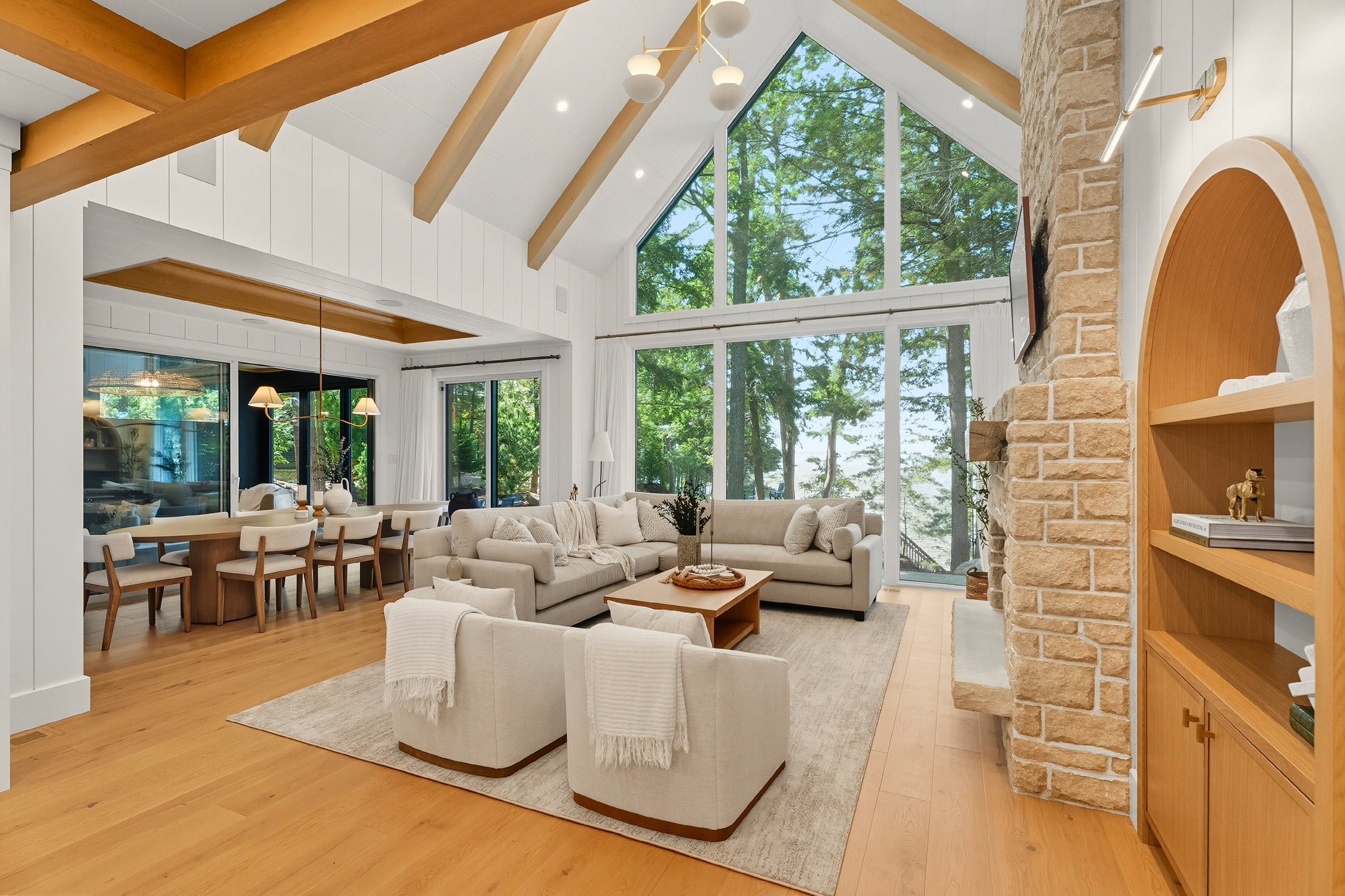 jo/ross design inc. architectural designer muskoka pine point living room