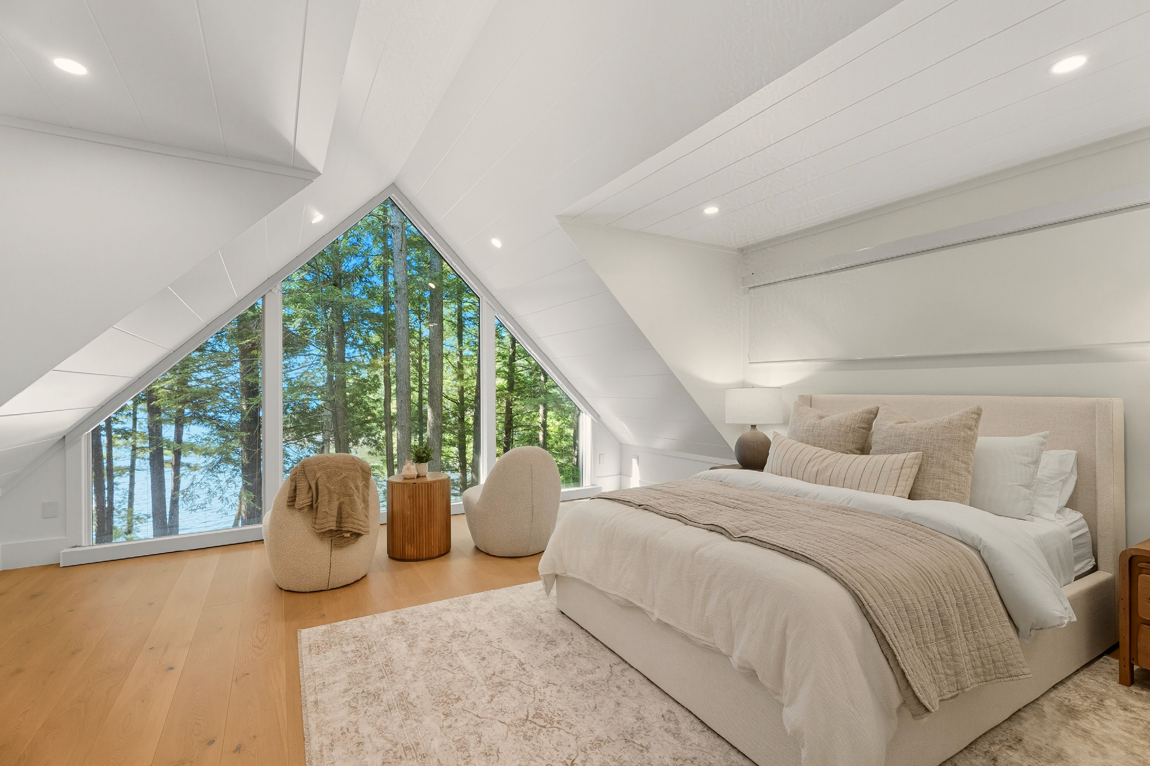 jo/ross design inc. architectural designer muskoka pine point primary bedroom