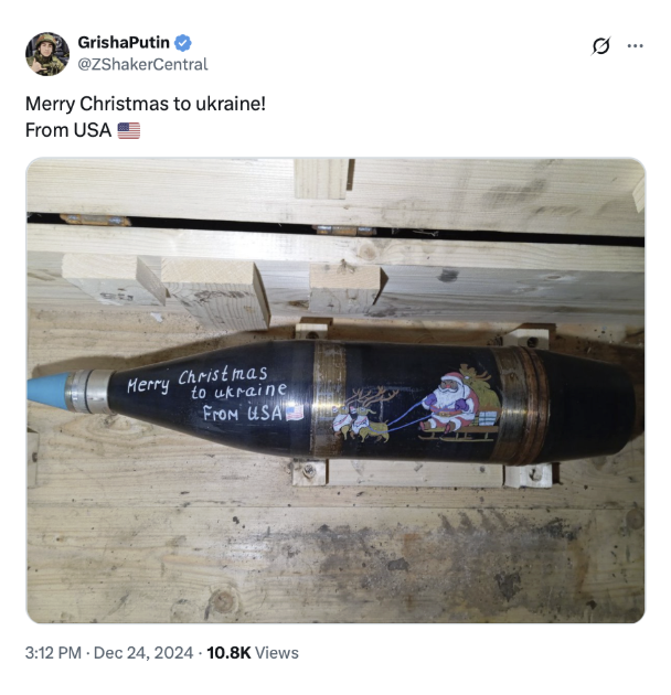 ZShakersCentral post 24DEC2024 ukraine war bomb