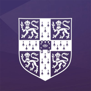 The image shows a shield-shaped emblem with four quadrants, each containing a white lion on a purple background, separated by a central rectangle with a face and decorative elements, on a purple background.