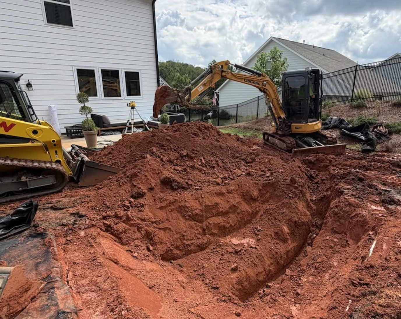 Retaining wall construction and grading services completed in Indian Land, SC to improve property function and appearance.