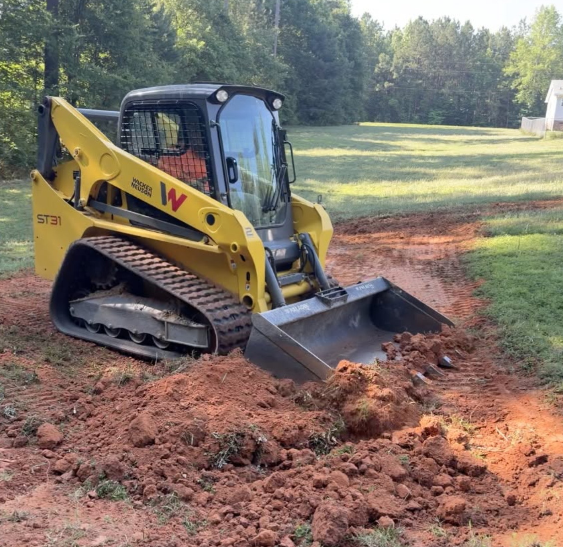 Land grading project completed in Lancaster, SC creating a level building site.